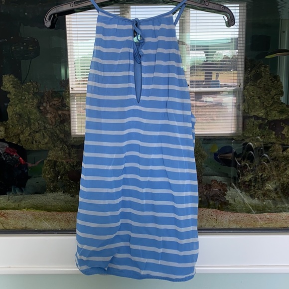 Medium, blue and whit striped halter style top. - Picture 2 of 3